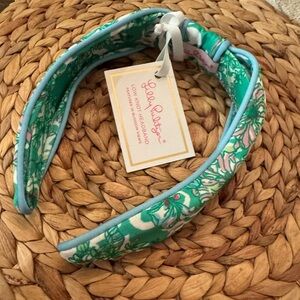 Lilly Pulitzer Green and White Floral Headband